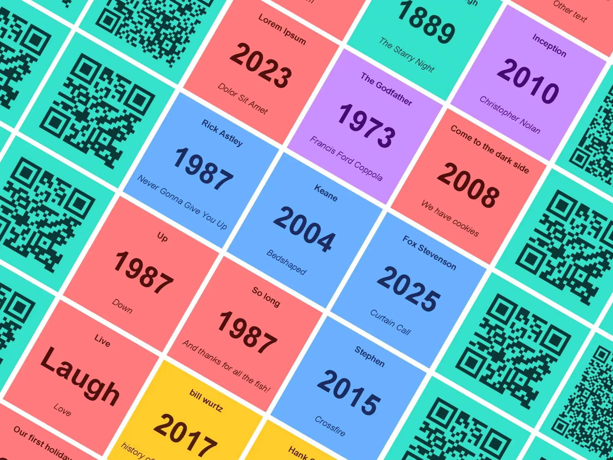 Voorbeeld van gegenereerde kaarten.