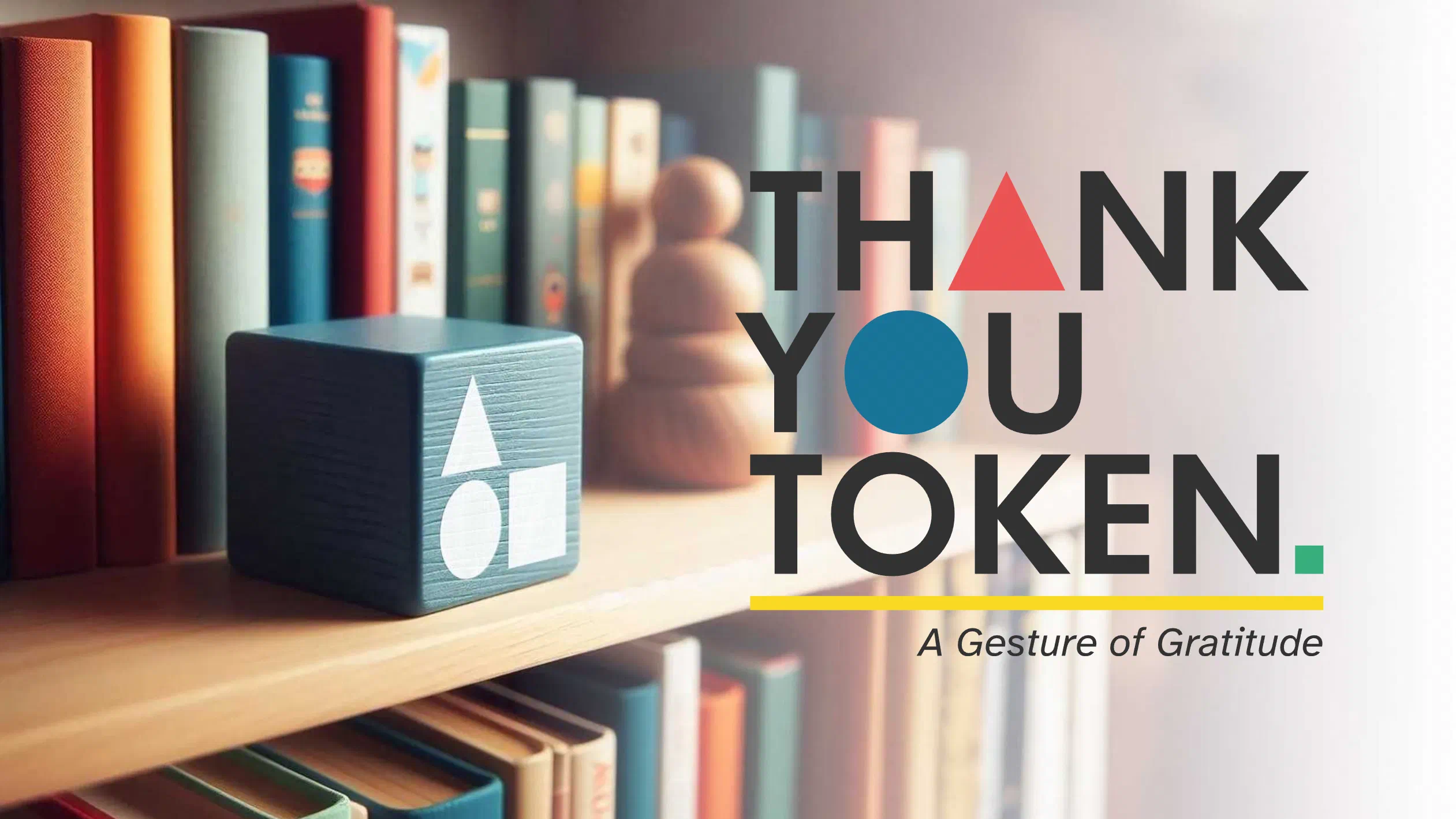 Mockup van een Thank You Token met het logo.